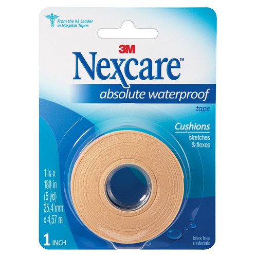 Nexcare Absolute Waterproof First Aid Tape 731 1″ × 180″ (25.4mm × 4.57m) - Americas Industrial Supply