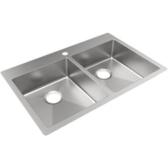 Sinks; Type: Dropin, Undermount; Mounting Location: Countertop; Number Of Bowls: 2; Material: Stainless Steel; Faucet Included: No; Faucet Type: No Faucet; Valve Design: No Valve