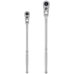 Ratchet Sets; Drive Size: 1/2 in, 3/8 in; Overall Length (Inch): 12, 14; Head Shape: Pear; Head Features: Compact; Head Style: Flexible; Material: Steel; Handle Type: Compact; Finish: Full-Polished