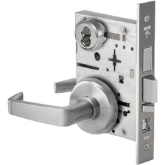 Lever Locksets; Lockset Type: Entrance/Office; Key Type: Keyed Different; Back Set: 2-3/4; Cylinder Type: Less Core; Material: Metal; Door Thickness: 1-3/4; Finish: Satin Chrome