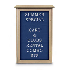 Enclosed Letter Board: 42" Wide, 26" High, Laminate, Blue