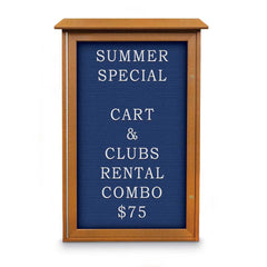 Enclosed Letter Board: 42" Wide, 26" High, Laminate, Blue