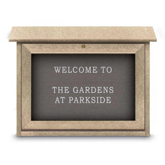 Enclosed Letter Board: 24" Wide, 18" High, Fabric, Gray