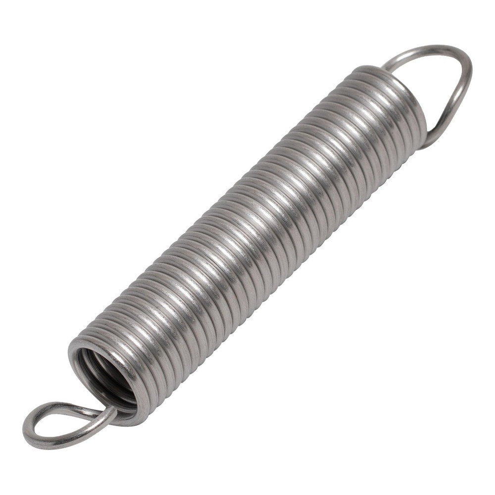 Extension Springs; End Type: Full Twist Loop; Outside Diameter (mm): 11.0000; Spring Rate: 6.9000; Material: Stainless Steel; Overall Length (Decimal Inch): 4.2760