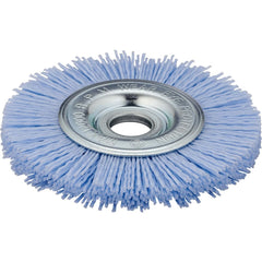 Wheel Brush: 6" Wheel Dia, 1/2" Face Width, 0.0400" Wire Dia,  Crimped