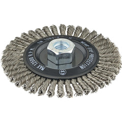 Wheel Brush: 5" Wheel Dia, 1/4" Face Width, 0.0200" Wire Dia,  Crimped