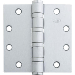 Commercial Hinges; Mount Type: Full-Mortise; Hinge Material: Brass; Length (Inch): 4-1/2; Finish: Satin Chrome; Door Leaf Height (Decimal Inch): 4.5000; Door Leaf Width (Decimal Inch): 2.2500; Frame Leaf Height (Decimal Inch): 4.5000