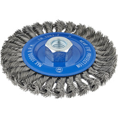 Wheel Brush: 4-1/2" Wheel Dia, 1/4" Face Width, 0.0200" Wire Dia,  Crimped