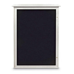 Enclosed Recycled Rubber Bulletin Board: 54" Wide, 38" High, Rubber, Black