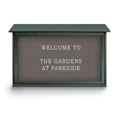 Enclosed Letter Board: 45" Wide, 30" High, Fabric, Gray