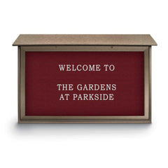 Enclosed Letter Board: 45" Wide, 30" High, Fabric, Berry