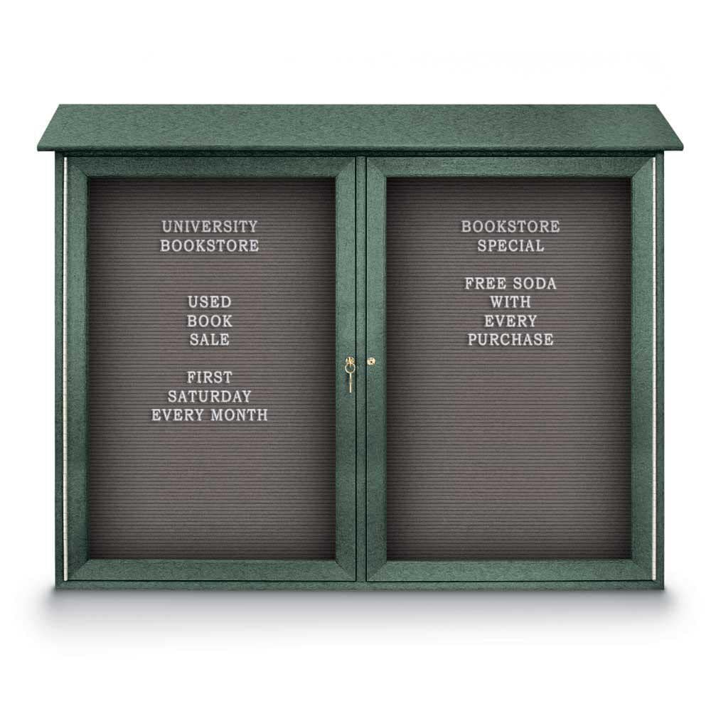 Enclosed Letter Board: 45" Wide, 36" High, Fabric, Gray