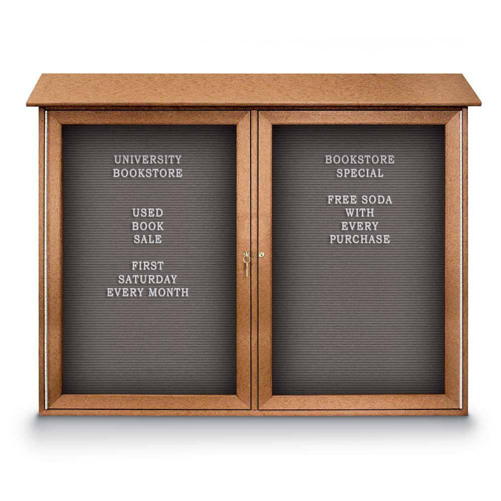 Enclosed Letter Board: 45" Wide, 36" High, Fabric, Gray