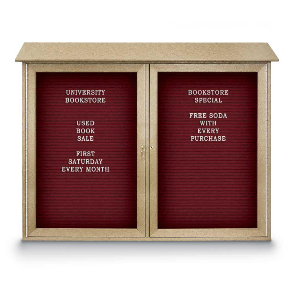 Enclosed Letter Board: 45" Wide, 36" High, Fabric, Berry