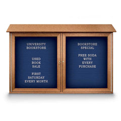 Enclosed Letter Board: 45" Wide, 30" High, Laminate, Blue