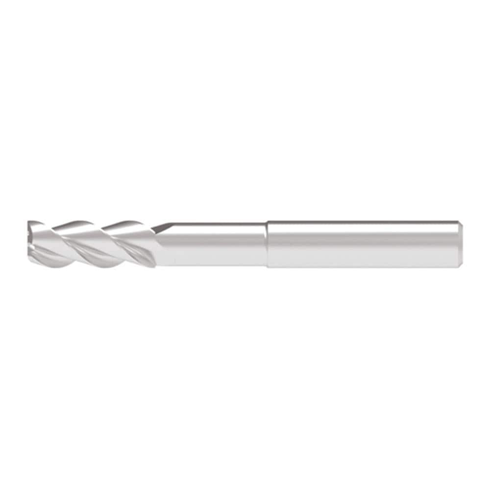 Corner Radius End Mill: 8.00 mm Dia, 21.00 mm LOC, 0.50 mm Radius, 3 Flute, Solid Carbide