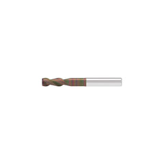 Corner Chamfer End Mill: 4.00 mm Dia, 10.50 mm LOC, 2 Flute, 0.10 mm Chamfer Width, Solid Carbide
