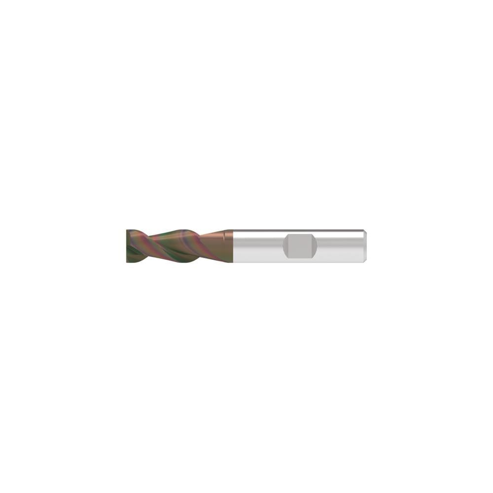 Corner Chamfer End Mill: 10.00 mm Dia, 21.00 mm LOC, 2 Flute, 0.10 mm Chamfer Width, Solid Carbide