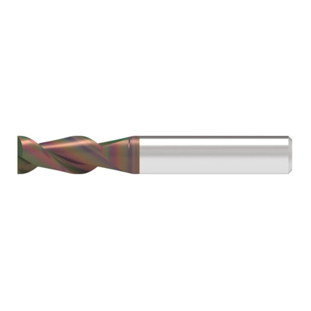 Corner Chamfer End Mill: 9.50 mm Dia, 21.00 mm LOC, 2 Flute, 0.10 mm Chamfer Width, Solid Carbide