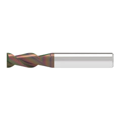 Corner Chamfer End Mill: 9.50 mm Dia, 21.00 mm LOC, 2 Flute, 0.10 mm Chamfer Width, Solid Carbide
