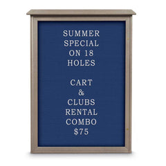 Enclosed Letter Board: 54" Wide, 38" High, Laminate, Blue