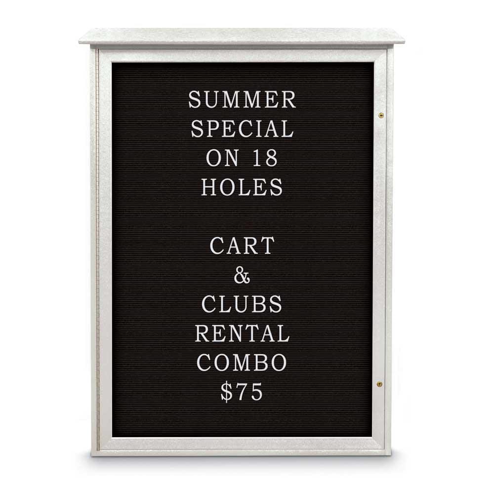 Enclosed Letter Board: 54" Wide, 38" High, Laminate, Black