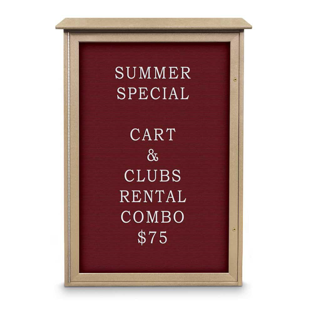 Enclosed Letter Board: 48" Wide, 32" High, Fabric, Berry