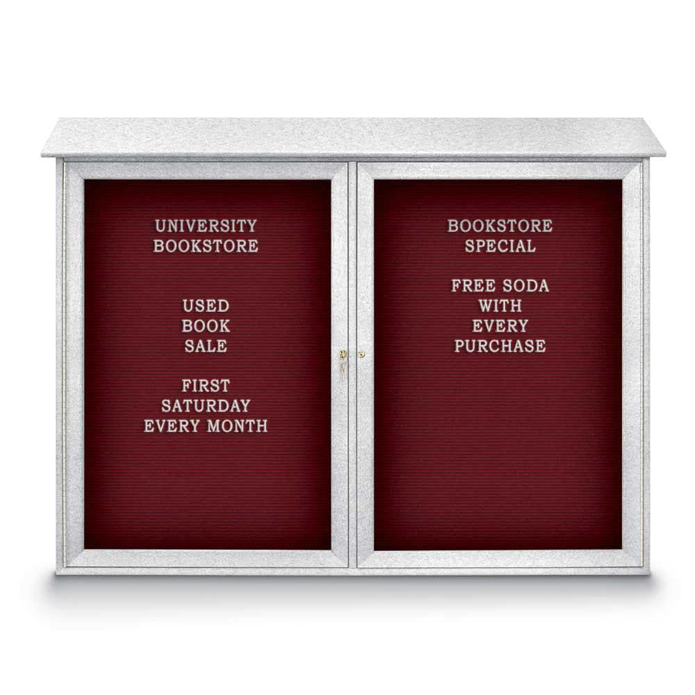 Enclosed Letter Board: 52" Wide, 40" High, Fabric, Berry