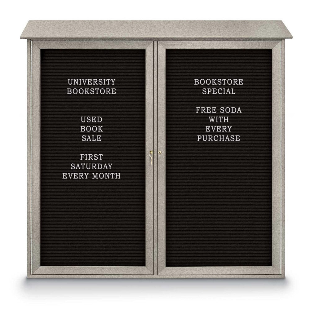 Enclosed Letter Board: 48" Wide, 48" High, Laminate, Black