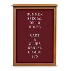 Enclosed Letter Board: 54" Wide, 38" High, Fabric, Berry