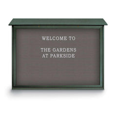 Enclosed Letter Board: 52" Wide, 40" High, Fabric, Gray