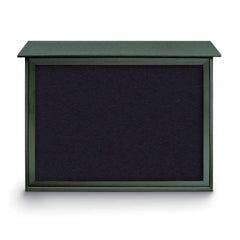 Enclosed Recycled Rubber Bulletin Board: 45" Wide, 36" High, Rubber, Black