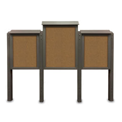 Enclosed Bulletin Board: 84" Wide, 36" High, Cork, Tan