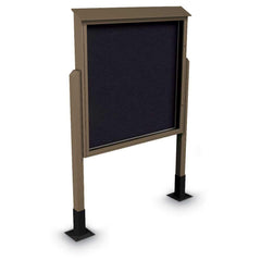 Enclosed Recycled Rubber Bulletin Board: 60" Wide, 60" High, Rubber, Black