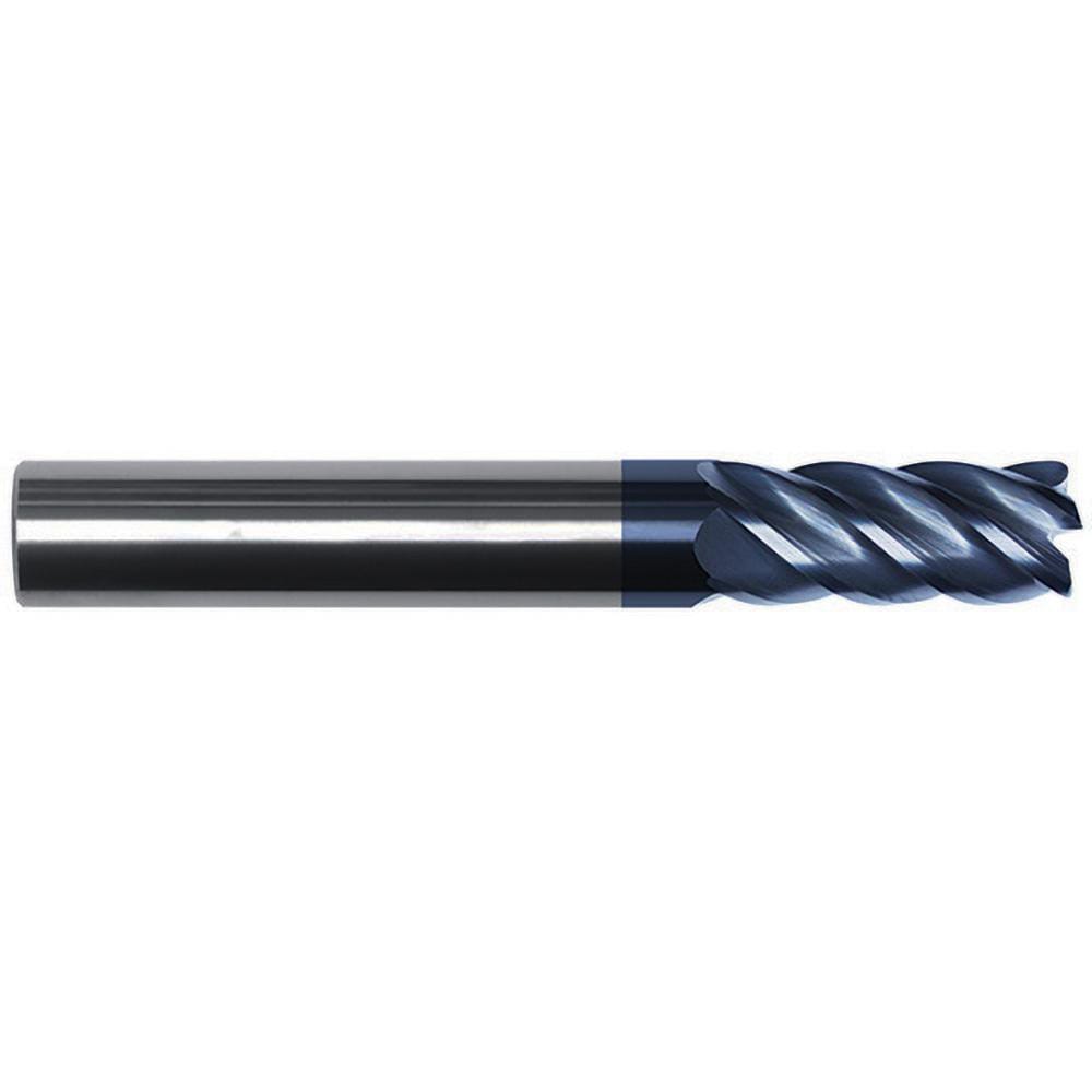 Corner Radius End Mill: 1" Dia, 1-1/4" LOC, 0.0625" Radius, 5 Flute, Solid Carbide