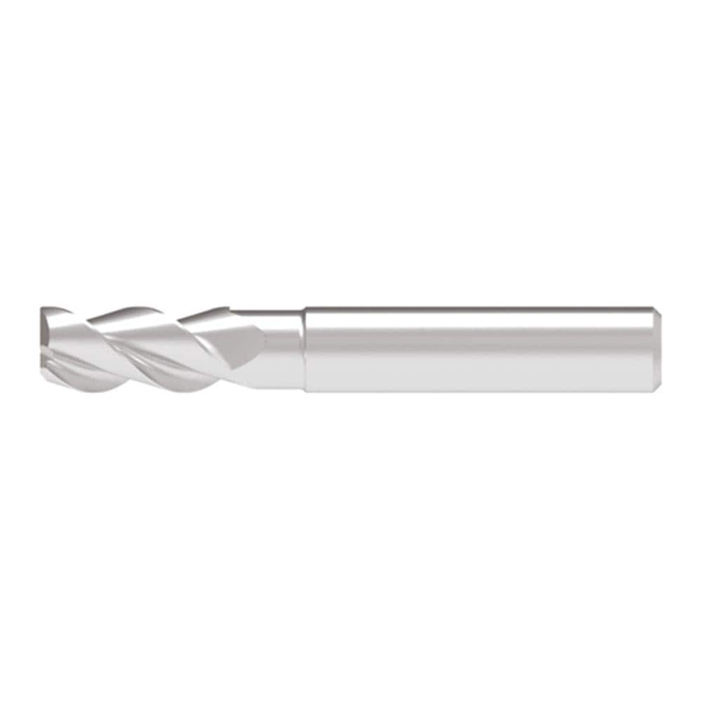 Corner Chamfer End Mill: 3.00 mm Dia, 6.50 mm LOC, 3 Flute, 0.10 mm Chamfer Width, Solid Carbide
