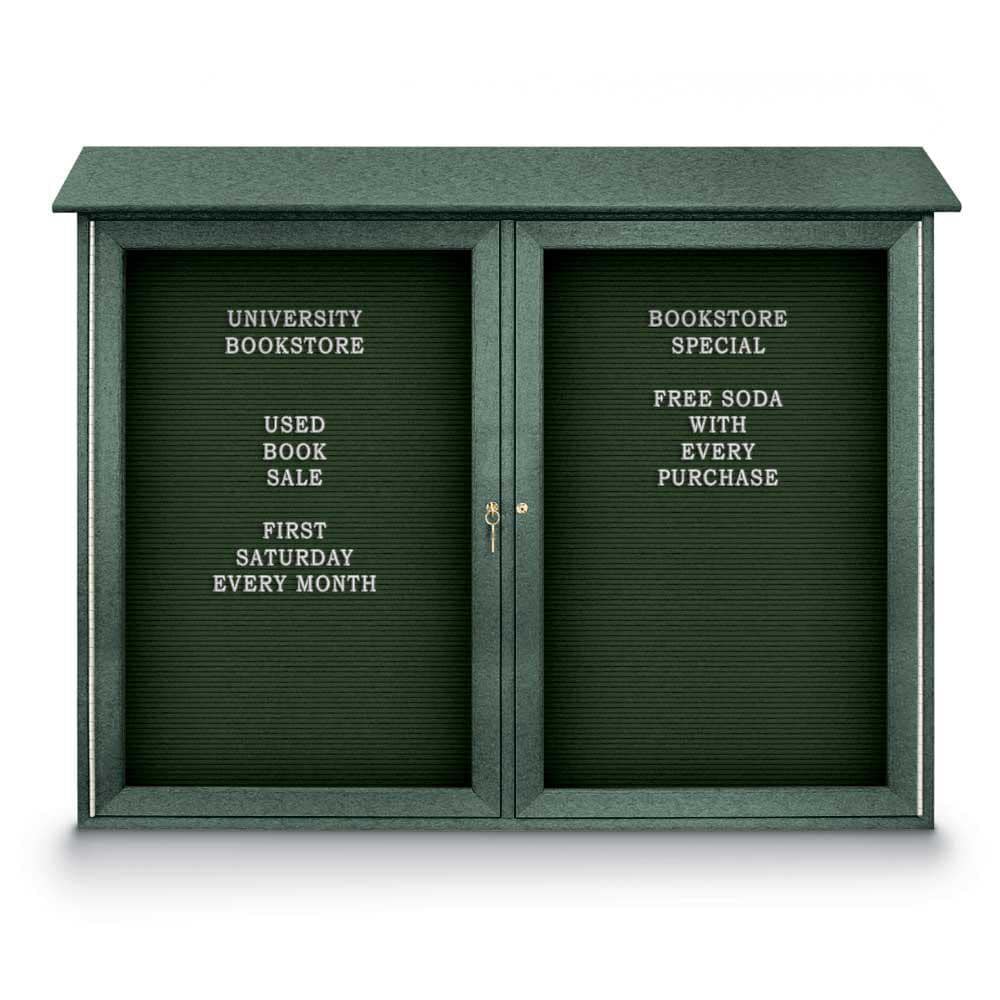 Enclosed Letter Board: 45" Wide, 36" High, Fabric, Woodland Green