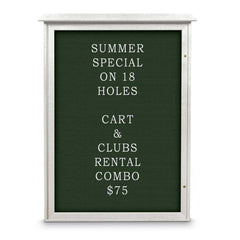 Enclosed Letter Board: 54" Wide, 38" High, Fabric, Woodland Green