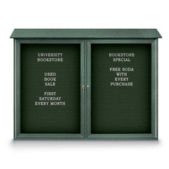 Enclosed Letter Board: 52" Wide, 40" High, Fabric, Woodland Green