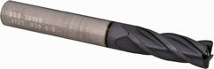 Corner Radius End Mill: 5/16" Dia, 13/16" LOC, 0.0300" Radius, 4 Flute, Solid Carbide