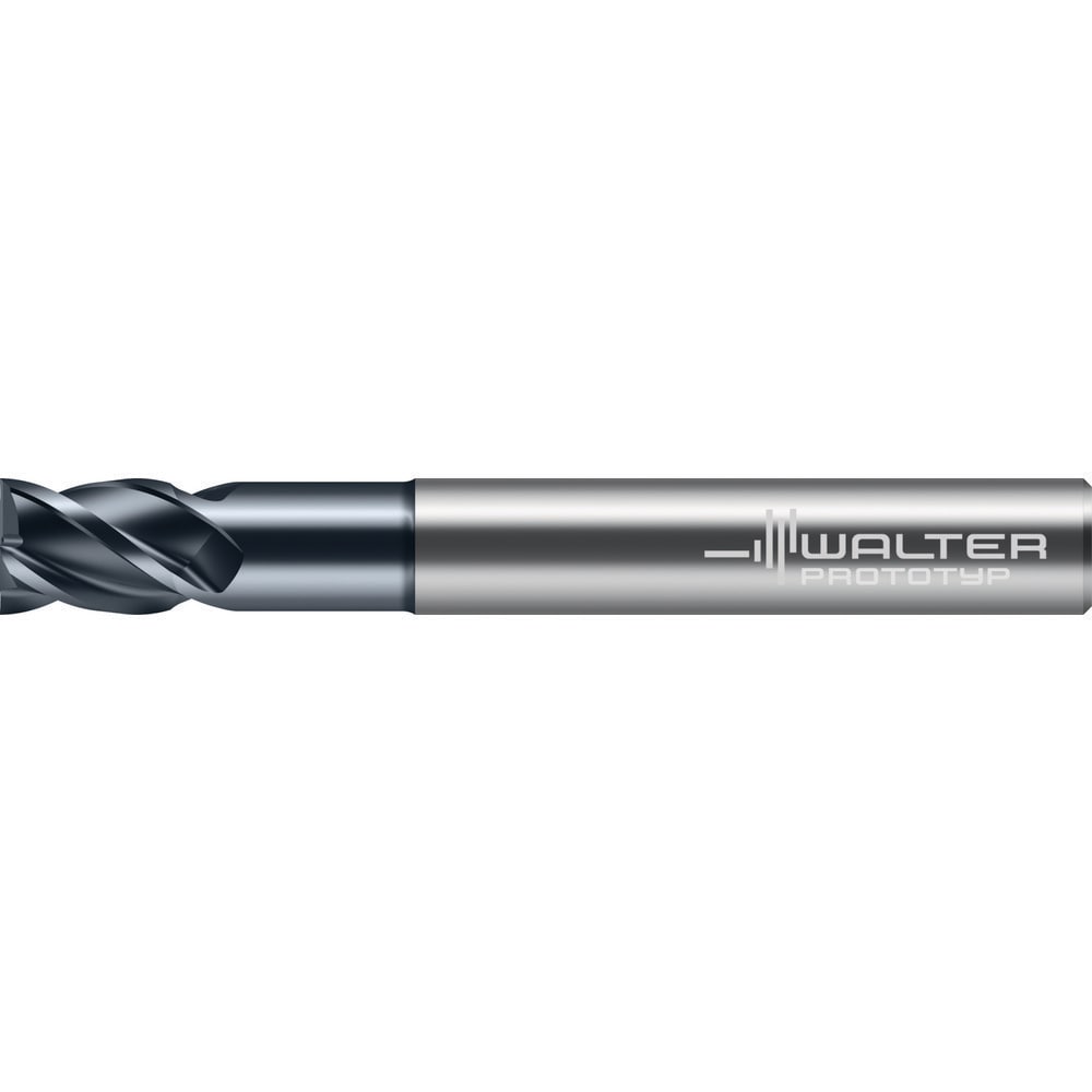 Square End Mill: 3/8" Dia, 3-1/8" LOC, 4 Flute, Solid Carbide