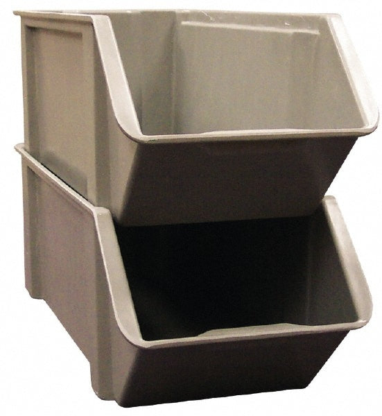 Plastic Hopper Stacking Bin: Gray