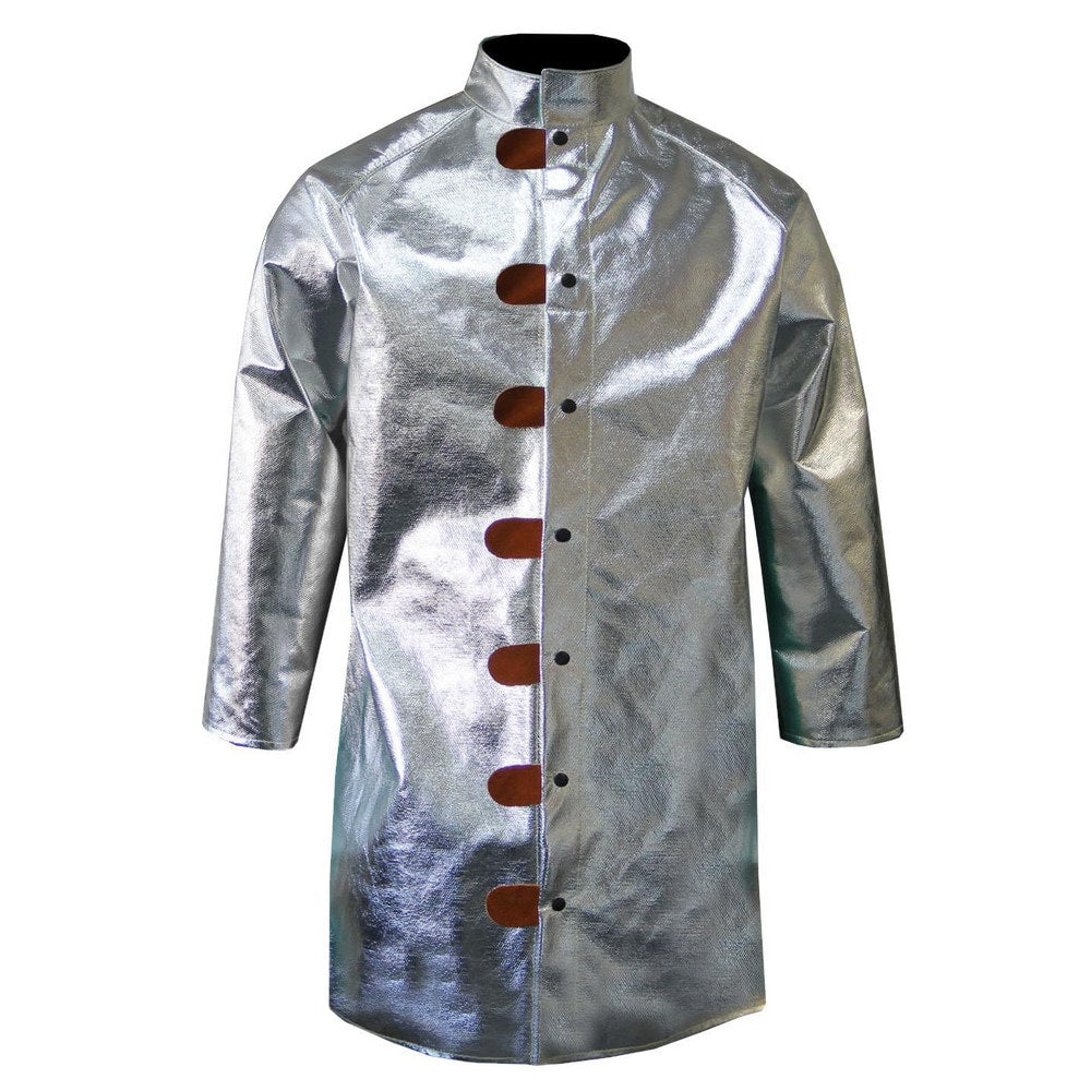 Jacket: Size 4X-Large, 60 to 62" Chest, Aluminized Para Aramid, Snaps Closure