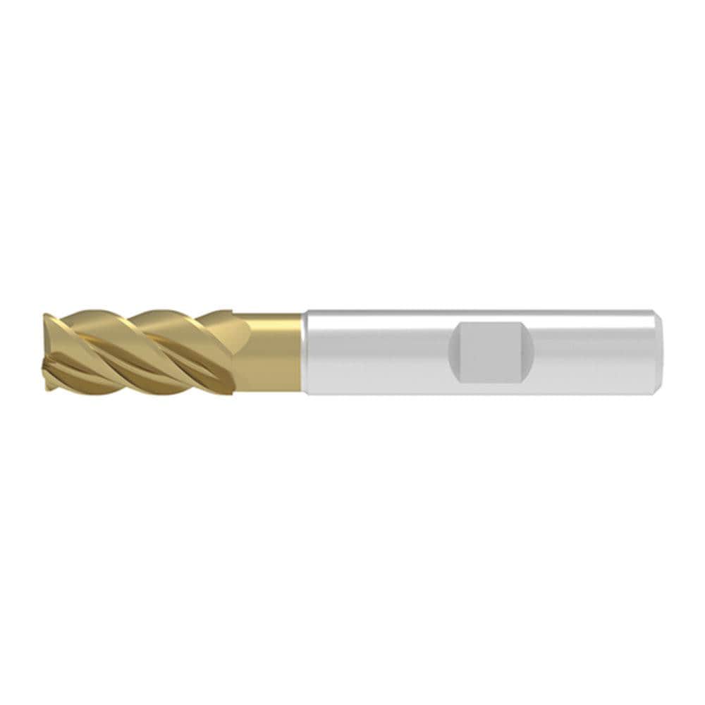 Corner Chamfer End Mill: 8.00 mm Dia, 19.00 mm LOC, 4 Flute, 0.12 mm Chamfer Width, Solid Carbide