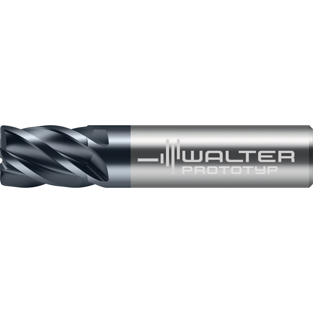 Corner Radius End Mill: 3/16" Dia, 5/16" LOC, 0.0300" Radius, 5 Flute, Solid Carbide