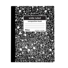 Note Pads, Writing Pads & Notebooks; Product Type: Compostition Notebook; Paper Color: White; Style of Rule: Wide; Cover Color: Black Marble; Binding Location: Side