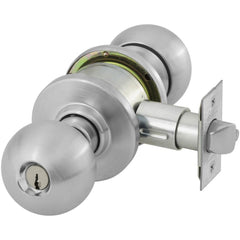 Knob Locksets; Type: Entrance; Key Type: Keyed Different; Material: Metal; Finish/Coating: Satin Chrome; Compatible Door Thickness: 1-3/8" to 1-3/4"; Backset: 2.375; Lockset Grade: Grade 2