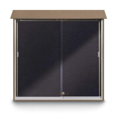 Enclosed Recycled Rubber Bulletin Board: 48" Wide, 48" High, Rubber, Black