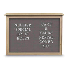 Enclosed Letter Board: 48" Wide, 36" High, Fabric, Gray