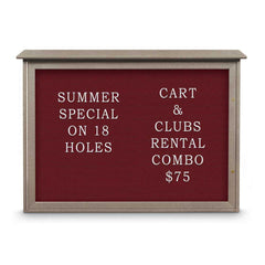 Enclosed Letter Board: 48" Wide, 36" High, Fabric, Berry